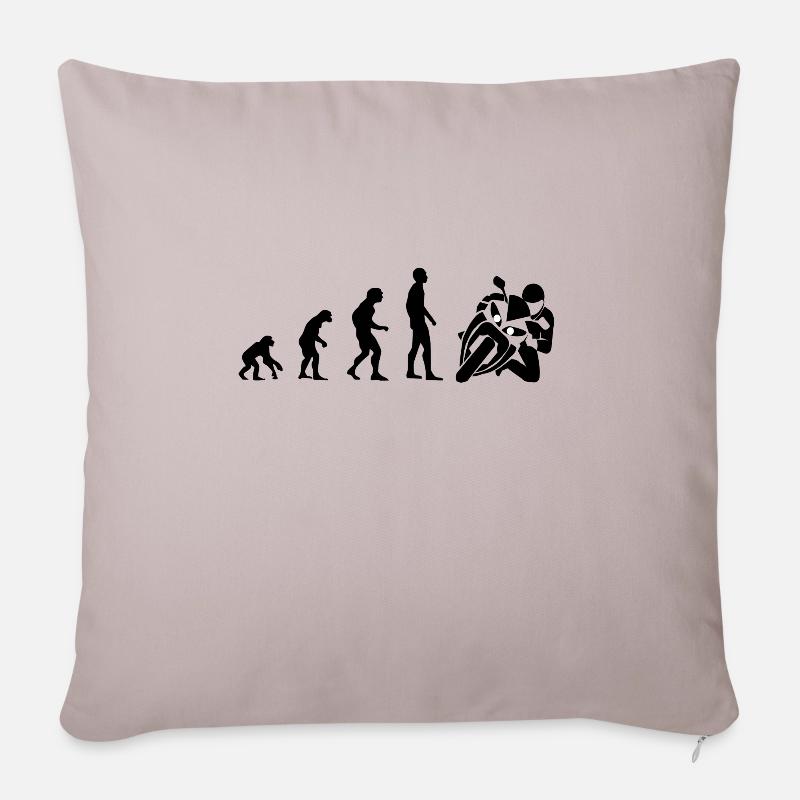 Evolution motorcycle - Sofa pillowcase 17,3'' x 17,3'' (45 x 45 cm) - light taupe