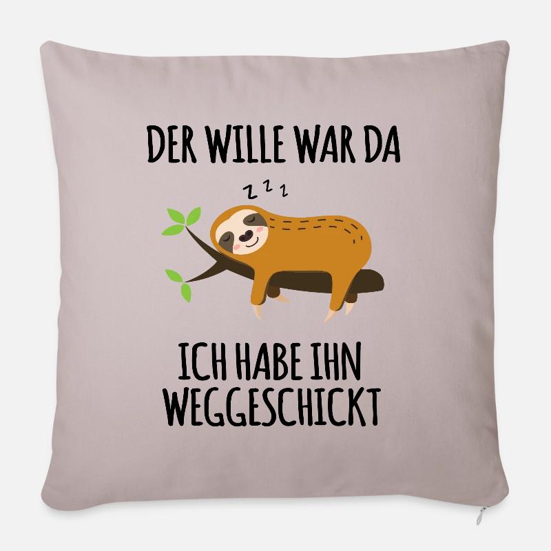 Lustiger Faultier Spruch Arbeitskollege Mitarbeite - Sofakissenbezug 45 x 45 cm - helles Taupe