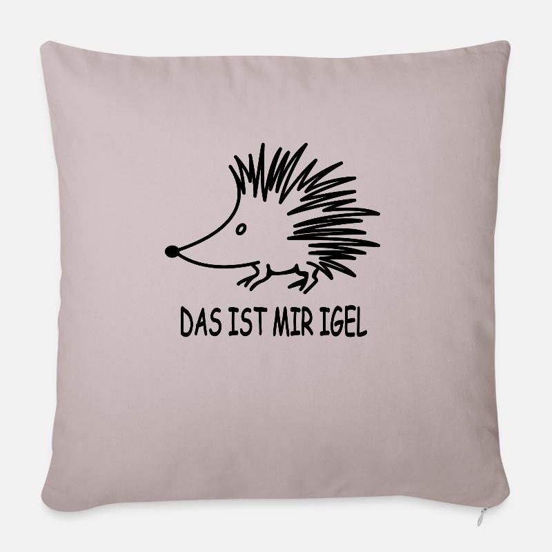 Lustiger Igel Süßer Stacheligel mit cooler Spruch - Sofakissenbezug 45 x 45 cm - helles Taupe