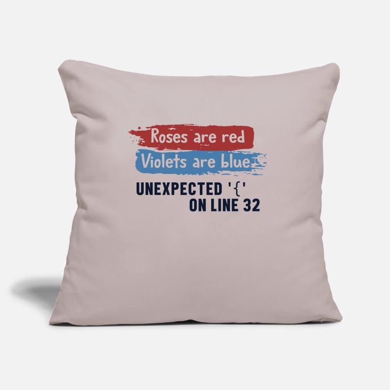Unexpected { on Line 32 Developer Coder Programmer Housse de coussin décorative 45 x 45 cm