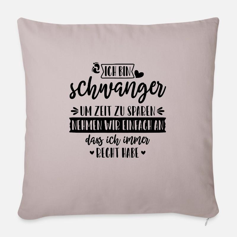 Schwanger Mama Mutter Schwangerschaft - Sofakissenbezug 45 x 45 cm - helles Taupe