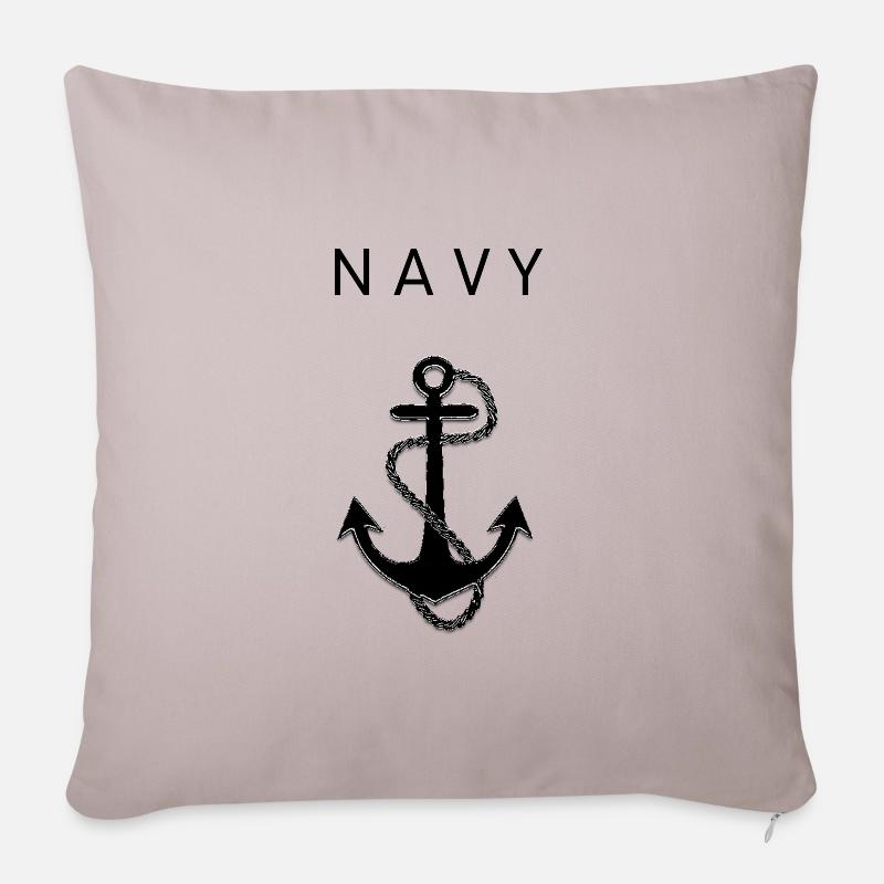 Anker Navy Sailor Matrose Segeln Segler - Sofakissenbezug 45 x 45 cm - helles Taupe
