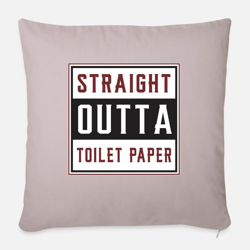 Klopapier Toilettenpapier Prepper Geschenk - Sofakissenbezug 45 x 45 cm - helles Taupe
