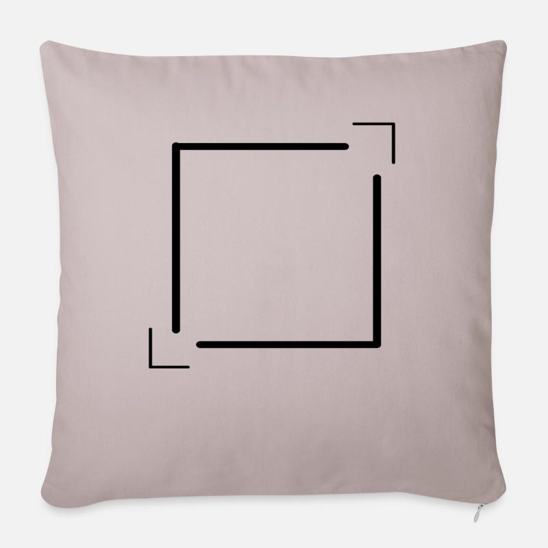 Linien Rahmen mit Ecken Deko Geschenk - Sofakissenbezug 45 x 45 cm - helles Taupe