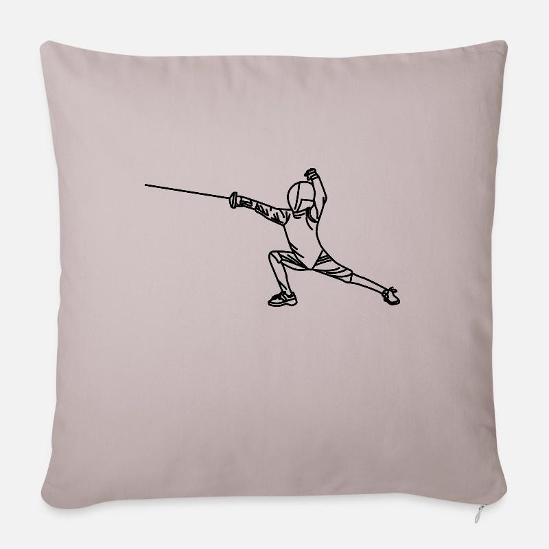 L’escrime - Housse de coussin décorative 45 x 45 cm - taupe clair