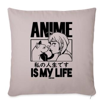 Pet Cat Manga Anime - Sofa pillowcase 17,3'' x 17,3'' (45 x 45 cm) - light taupe - Front