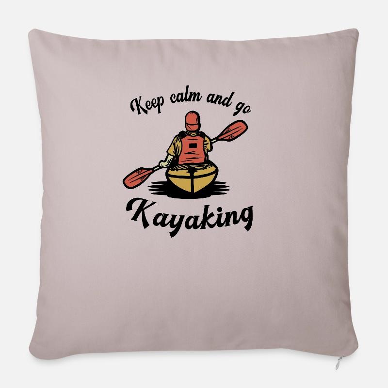 Keep Calm and go Kayaking Kajakfahrer Geschenk - Sofakissenbezug 45 x 45 cm - helles Taupe