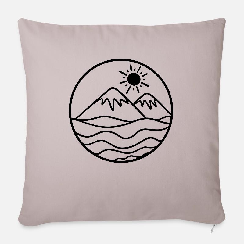 Wanderer Wandern Berg Berge Sonne - Sofakissenbezug 45 x 45 cm - helles Taupe