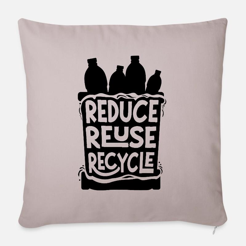 Plastik Recycling - Sofakissenbezug 45 x 45 cm - helles Taupe