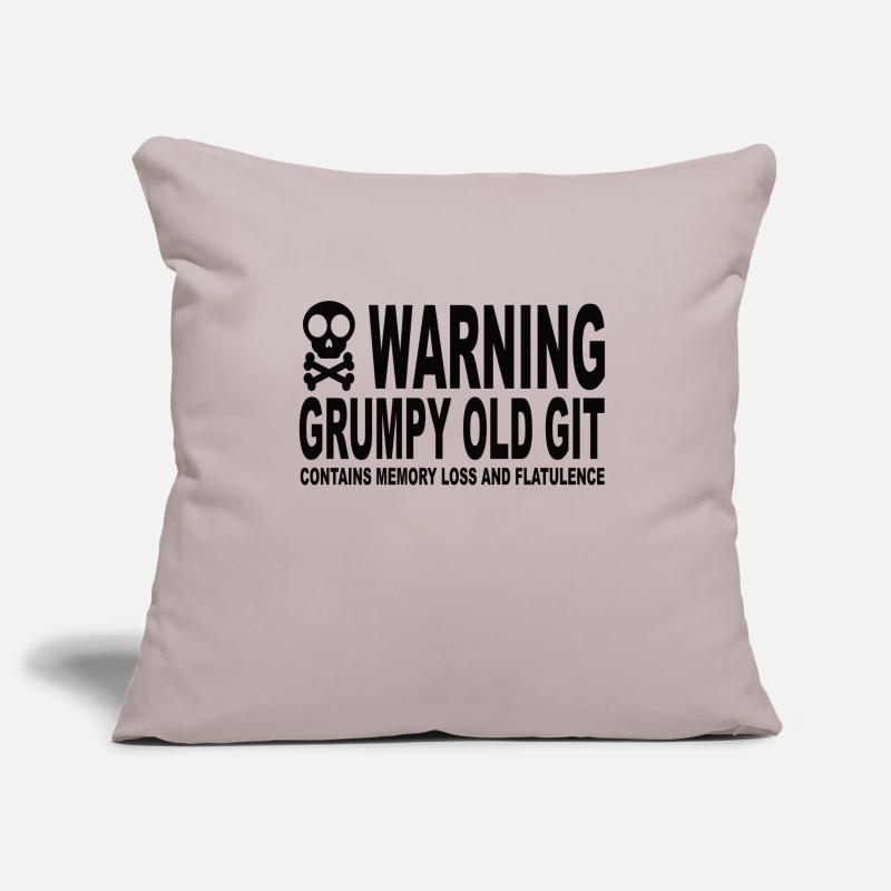 Warning Grumpy Old Git Housse de coussin décorative 45 x 45 cm
