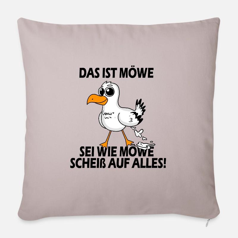 Sei wie Möwe - Sofakissenbezug 45 x 45 cm - helles Taupe