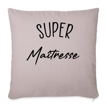 super maitresse - Housse de coussin décorative 45 x 45 cm - taupe clair - Devant