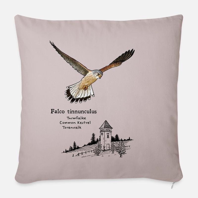Turmfalke - Sofakissenbezug 45 x 45 cm - helles Taupe