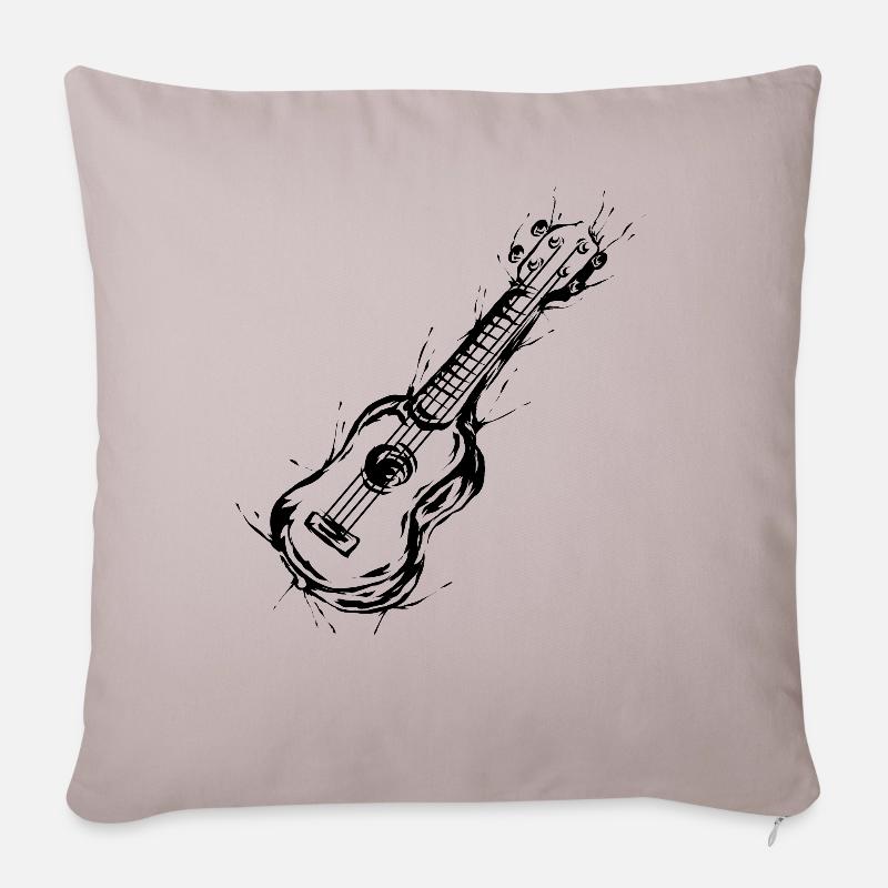 Ukulele - Sofakissenbezug 45 x 45 cm - helles Taupe