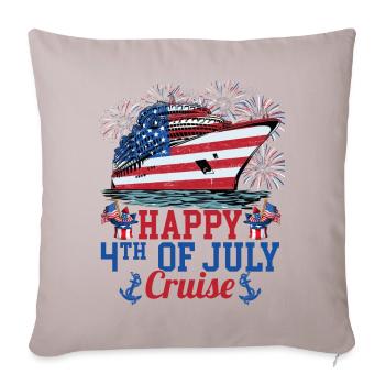 Happy 4th Of July Cruising USA Flag - Sofa pillowcase 17,3'' x 17,3'' (45 x 45 cm) - light taupe - Front