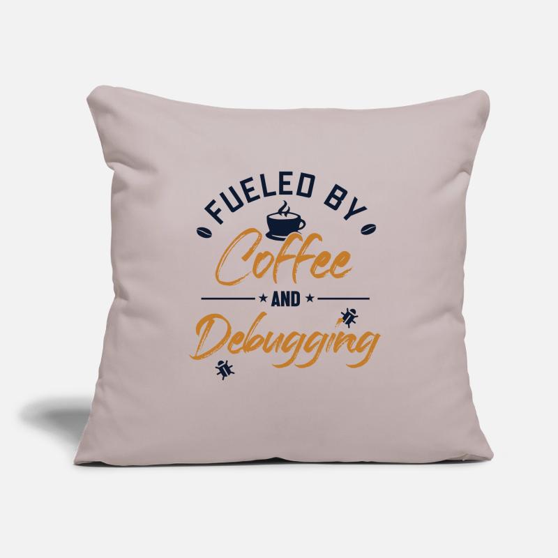 Fueled by Coffee and Debugging Developer Coder Sofakissenbezug 45 x 45 cm