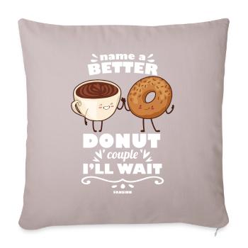 Donut Sweets Donuts Food Baker Gift - Sofa pillowcase 17,3'' x 17,3'' (45 x 45 cm) - light taupe - Front