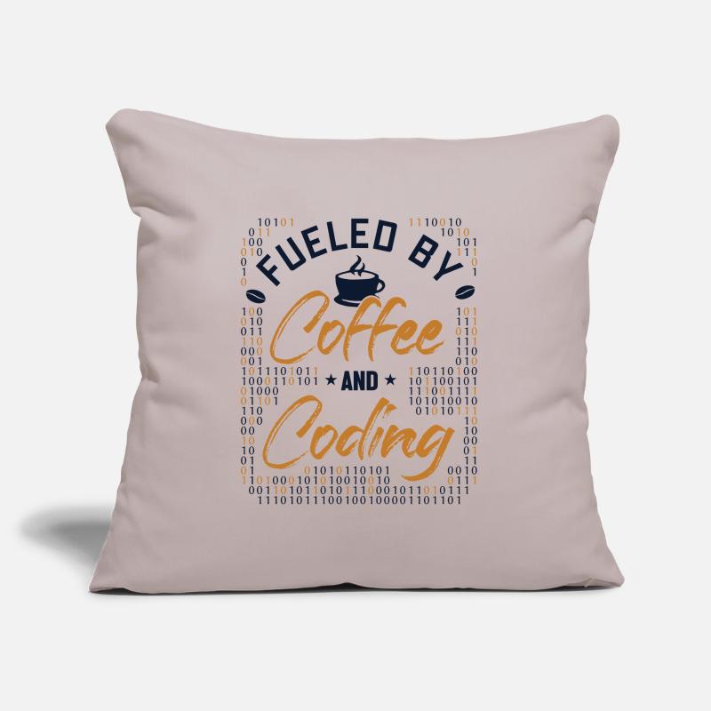 Fueled by Coffee and Coding Developer Coder Sofakissenbezug 45 x 45 cm