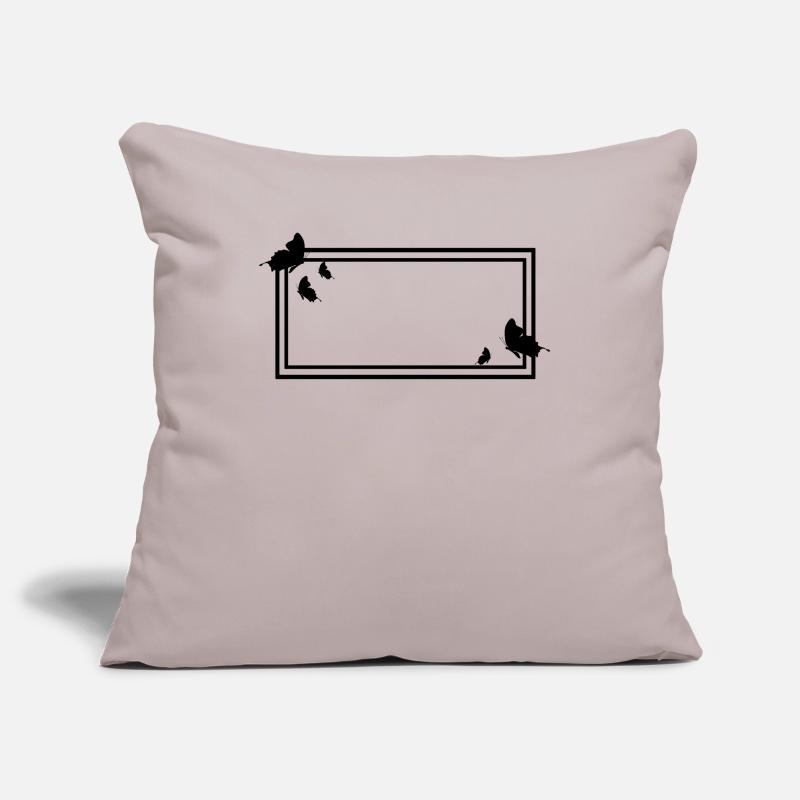 Rectangular frame with butterflies Sofa pillowcase 17,3'' x 17,3'' (45 x 45 cm)