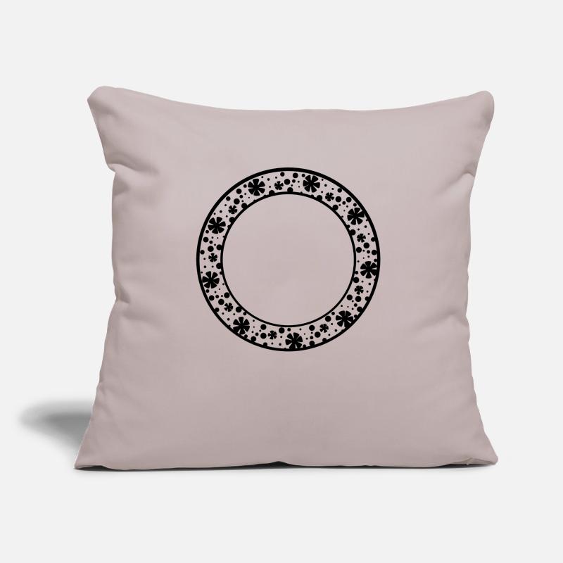 Round frame with floral pattern decoration Sofa pillowcase 17,3'' x 17,3'' (45 x 45 cm)