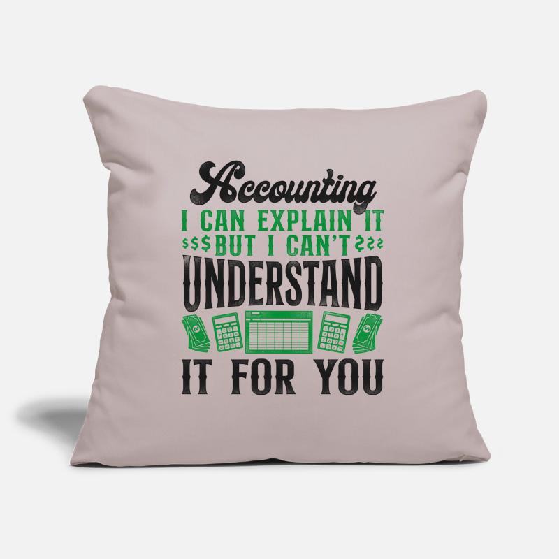 Comptable Comptable Comptable Comptabilité Housse de coussin décorative 45 x 45 cm