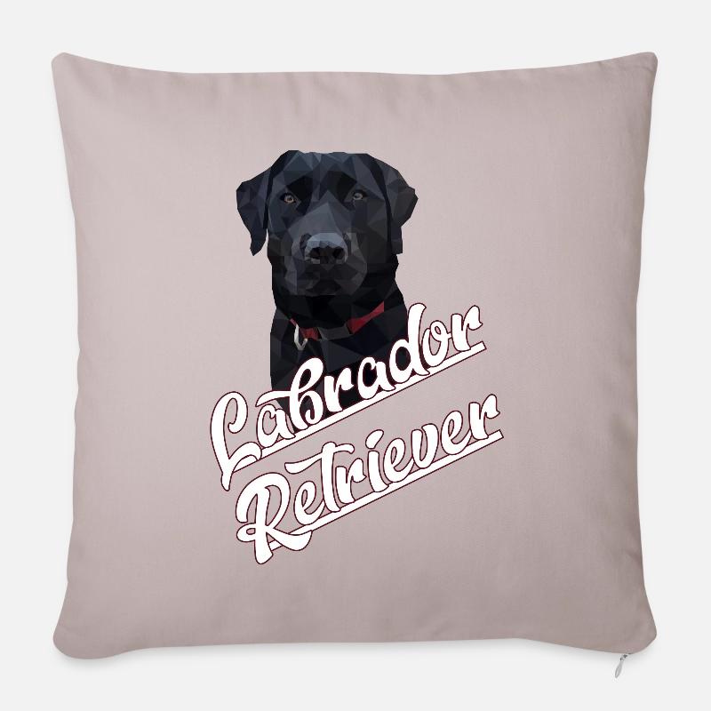 Polygone de dessin Black Labrador Retriever - Housse de coussin décorative 45 x 45 cm - taupe clair