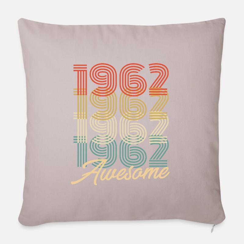 Funny Birthday Awesome 1962 - Sofakissenbezug 45 x 45 cm - helles Taupe