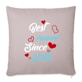 Bester Ehemann seit 2015 Hochzeit - Sofakissenbezug 45 x 45 cm - helles Taupe - Vorne