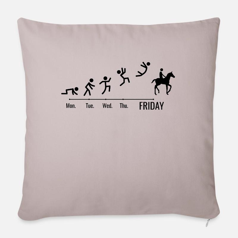 Chevaux Équitation Week-end Équitation Équitation - Housse de coussin décorative 45 x 45 cm - taupe clair