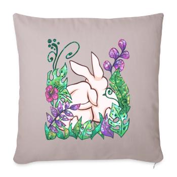Hase Tier Geschenk Dschungel - Sofakissenbezug 45 x 45 cm - helles Taupe - Vorne