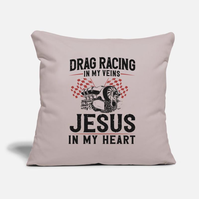 Course de dragsters Course de voitures Course de dragsters Housse de coussin décorative 45 x 45 cm