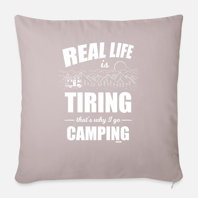Camping - Sofakissenbezug 45 x 45 cm - helles Taupe