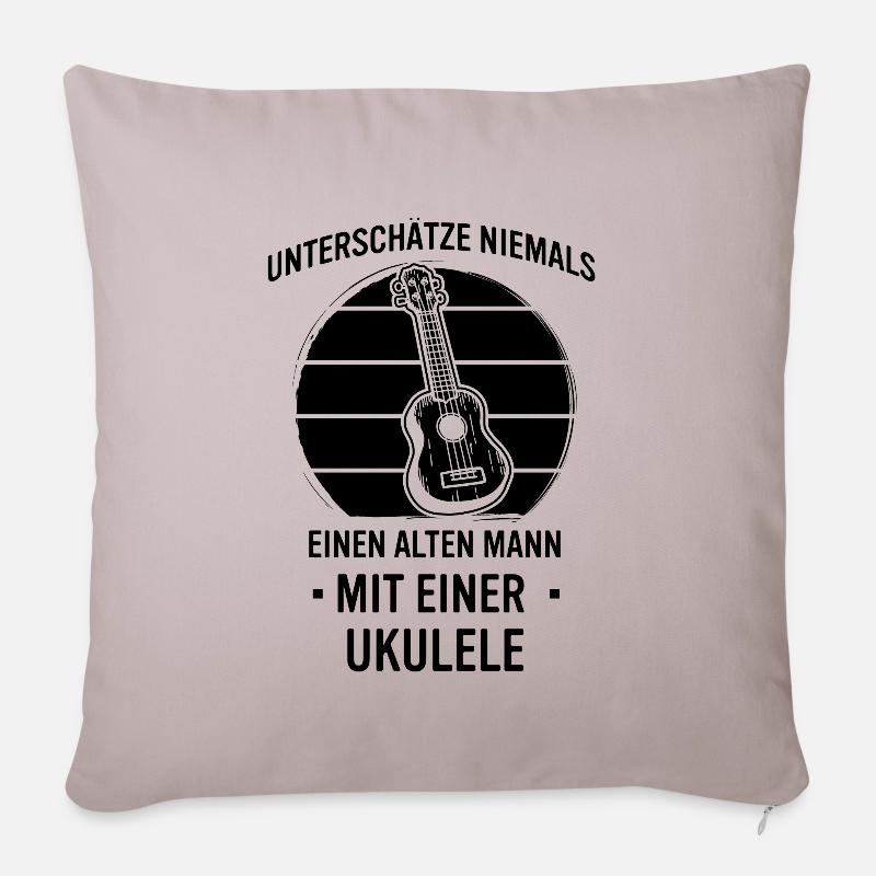 Ukulele Ukulele-Spieler Ukulelist - Sofakissenbezug 45 x 45 cm - helles Taupe