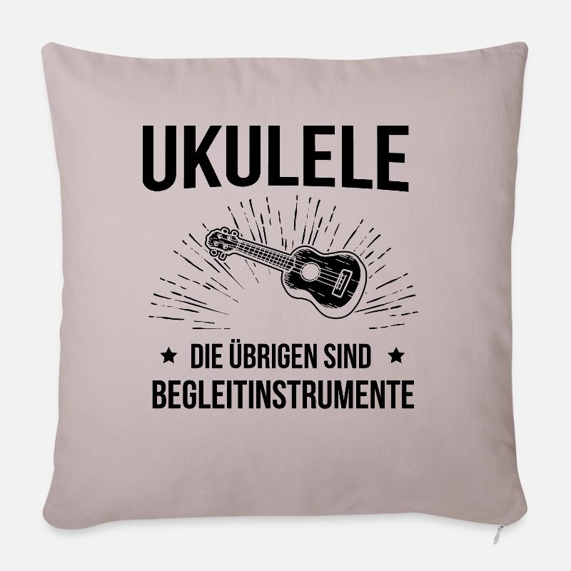 Ukulele Ukulele-Spieler Ukulelist - Sofakissenbezug 45 x 45 cm - helles Taupe