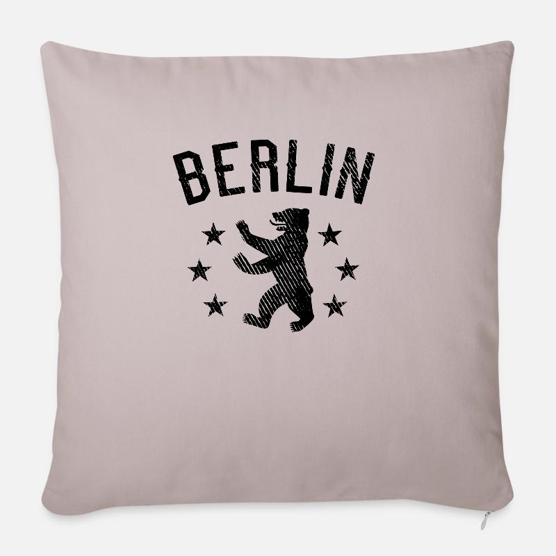 Berlin Wappen - Sofakissenbezug 45 x 45 cm - helles Taupe