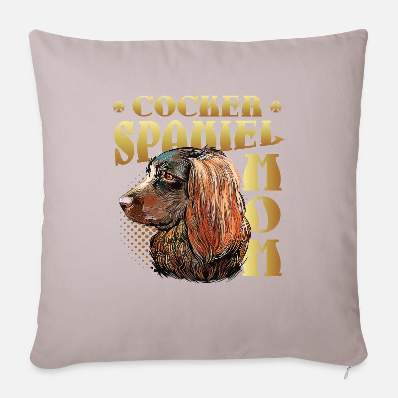 Cocker Spaniel Mom - Sofakissenbezug 45 x 45 cm - helles Taupe