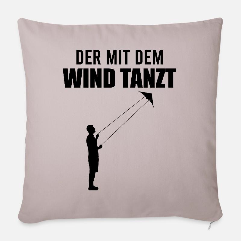Drachensteigen Spruch Drachenfliegen Geschenk - Sofakissenbezug 45 x 45 cm - helles Taupe