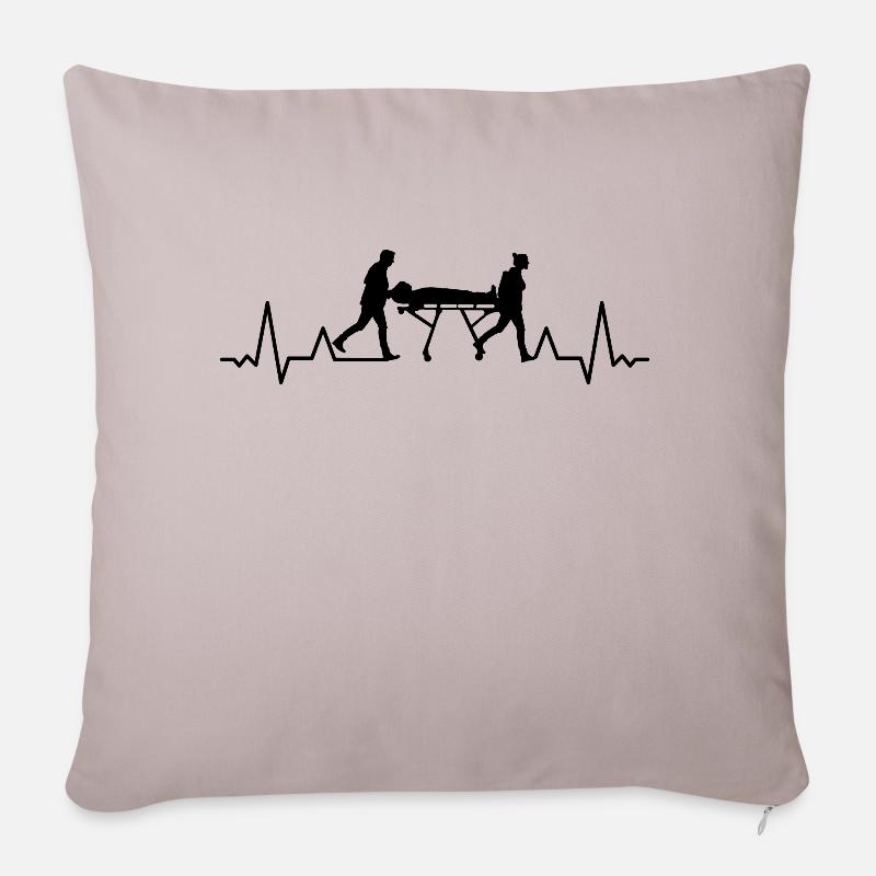 Ambulance paramédicale d’urgence Sani - Housse de coussin décorative 45 x 45 cm - taupe clair
