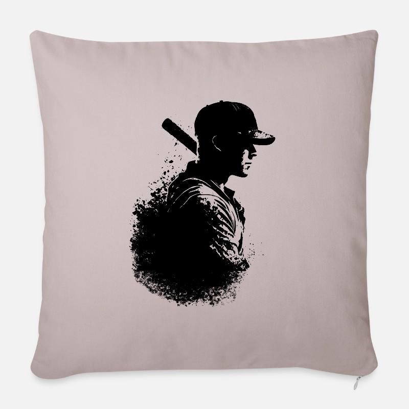Baseball Spieler Silhouette - Sofakissenbezug 45 x 45 cm - helles Taupe