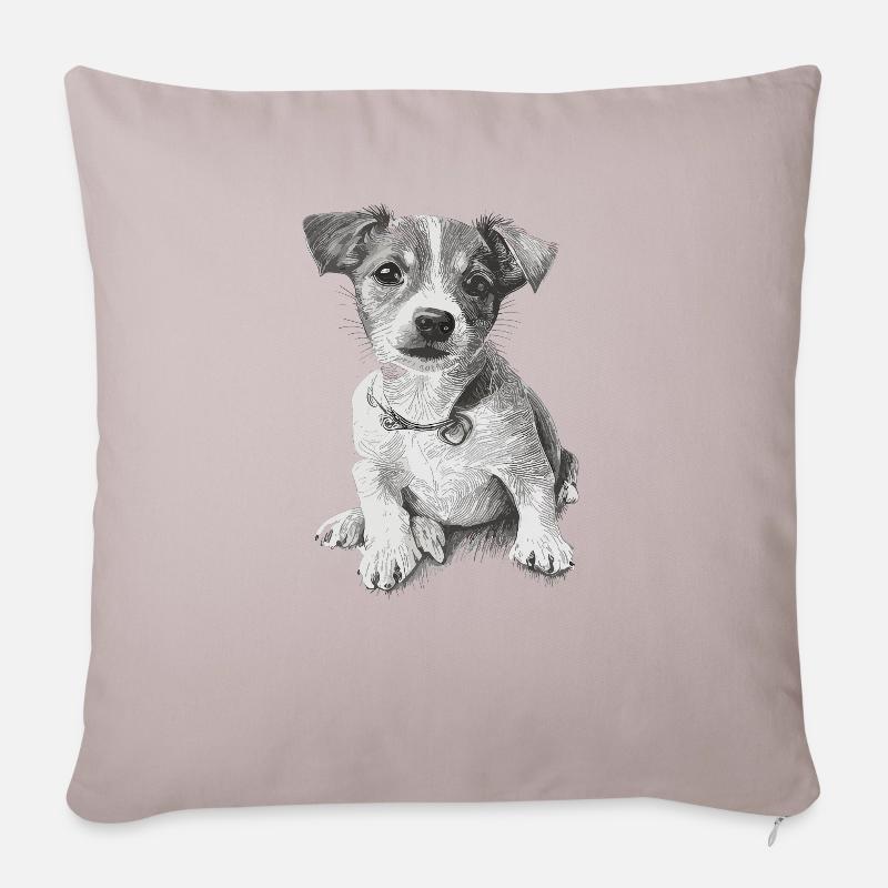 Hund - Sofakissenbezug 45 x 45 cm - helles Taupe