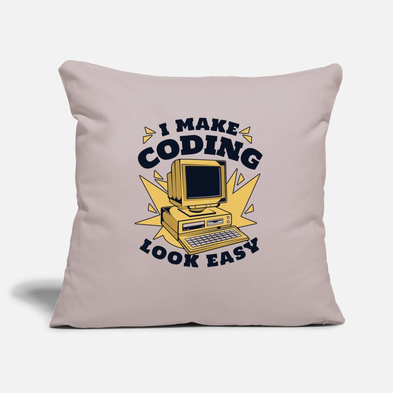 Je rends le codage facile Developer Coder Housse de coussin décorative 45 x 45 cm