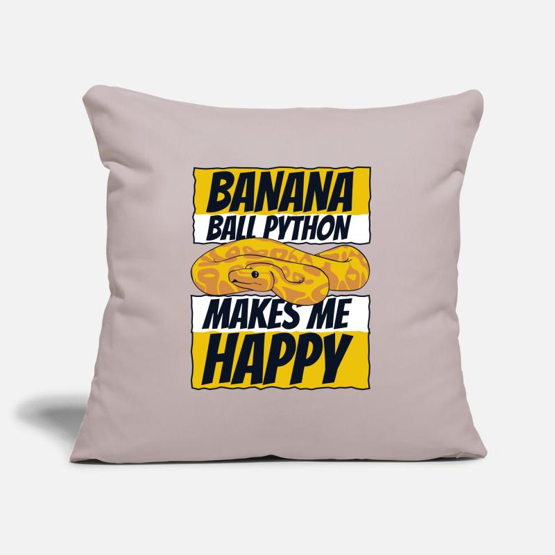 Me rend heureux Serpent Python Boule de banane Python Housse de coussin décorative 45 x 45 cm