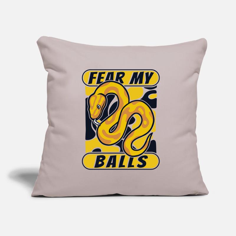 Fear My Balls Python Snake Banana Ball Python Housse de coussin décorative 45 x 45 cm