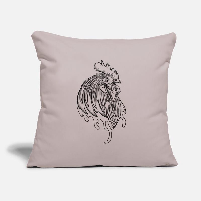 Conception de tatouage de coq élevage de poulets à la ferme Housse de coussin décorative 45 x 45 cm