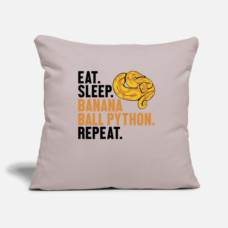 Manger dormir Boule de banane Python Répéter Boule de banane Housse de coussin décorative 45 x 45 cm