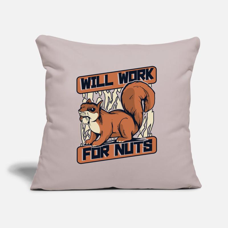Will Work For Nuts Grauhörnchen Squirrel Sofakissenbezug 45 x 45 cm