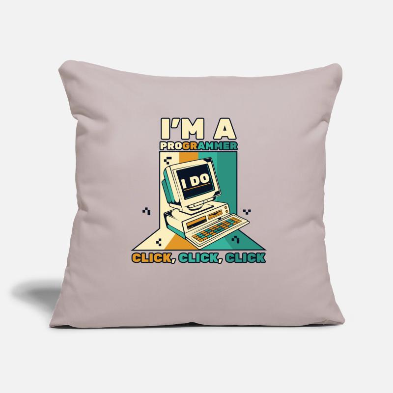 Je suis un programmeur Click Software Engineer Coder Housse de coussin décorative 45 x 45 cm