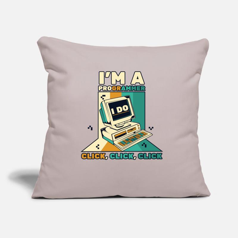 Je suis un programmeur Click Software Engineer Coder Housse de coussin décorative 45 x 45 cm