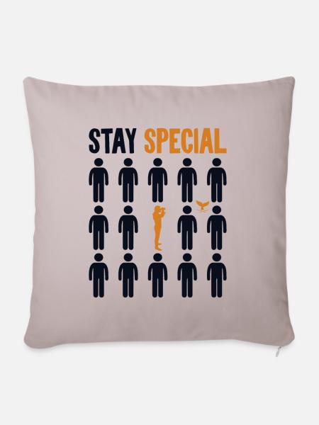 Stay Special Blauer Belugawal Cetacea Cachalot Wal - Sofakissenbezug 45 x 45 cm - helles Taupe