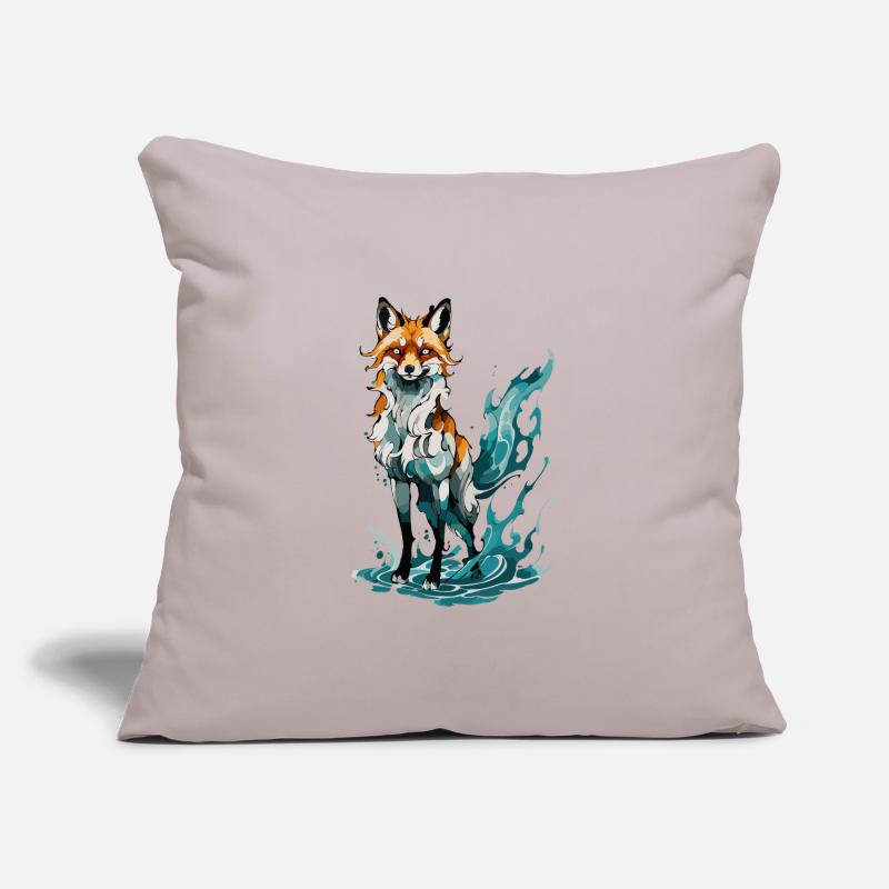 Fuchs steht in ruhigen Gewässern Sofakissenbezug 45 x 45 cm